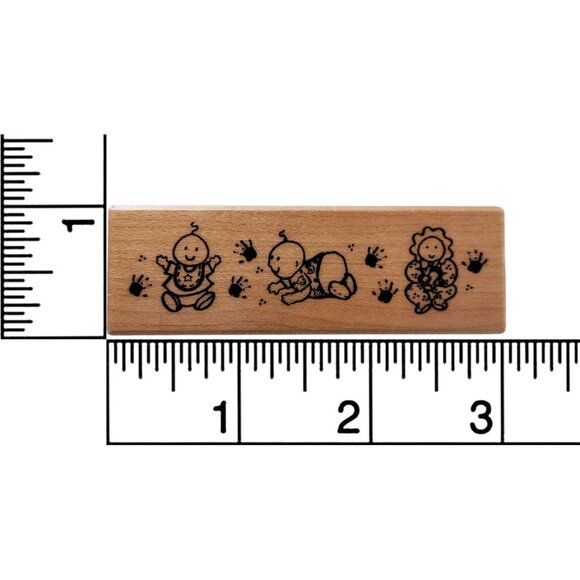 Baby Themed Rubber Stamp With Handprints By PSX - Picture 3 of 5